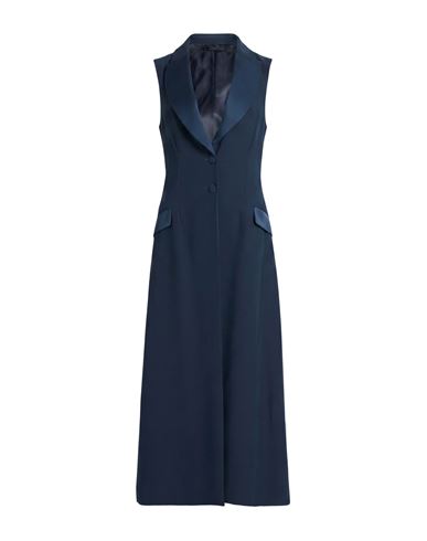 Woman Overcoat & Trench Coat Midnight blue Size 10 Polyester