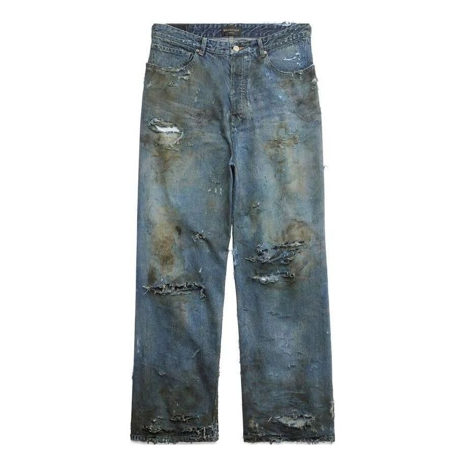 Super Destroyed Baggy Pants 'Light Blue'