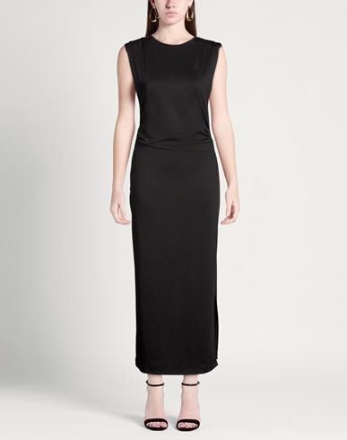 Woman Maxi dress Black Size M Polyester, Elastane