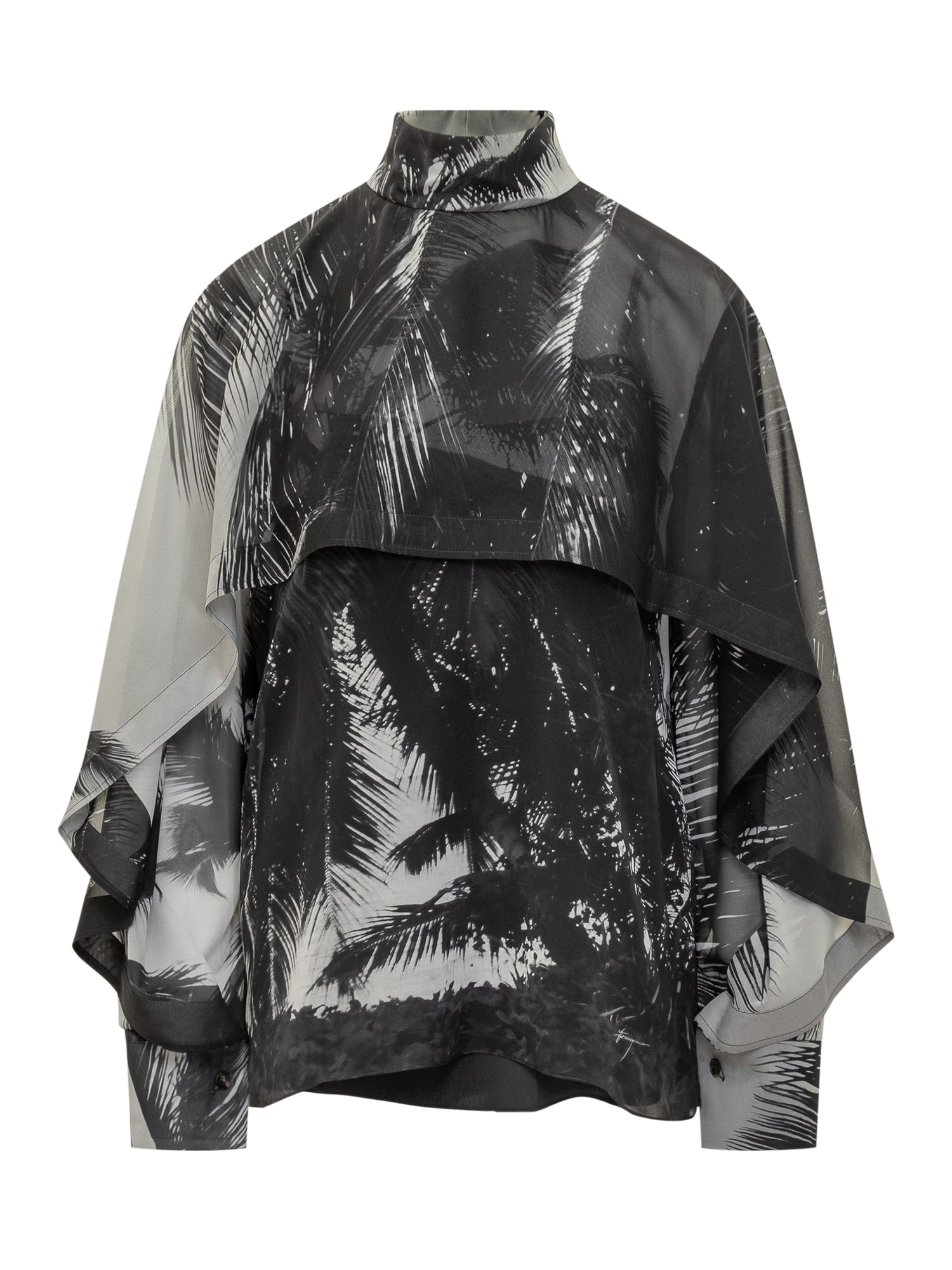 Silk Shirt with Artistic Print