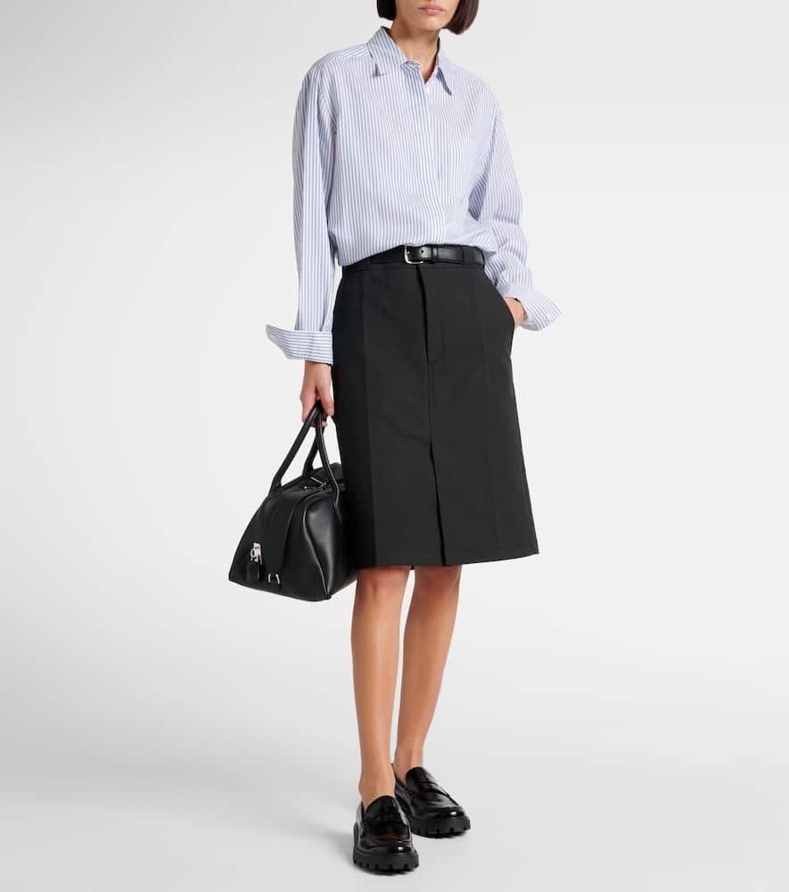 Cotton midi skirt