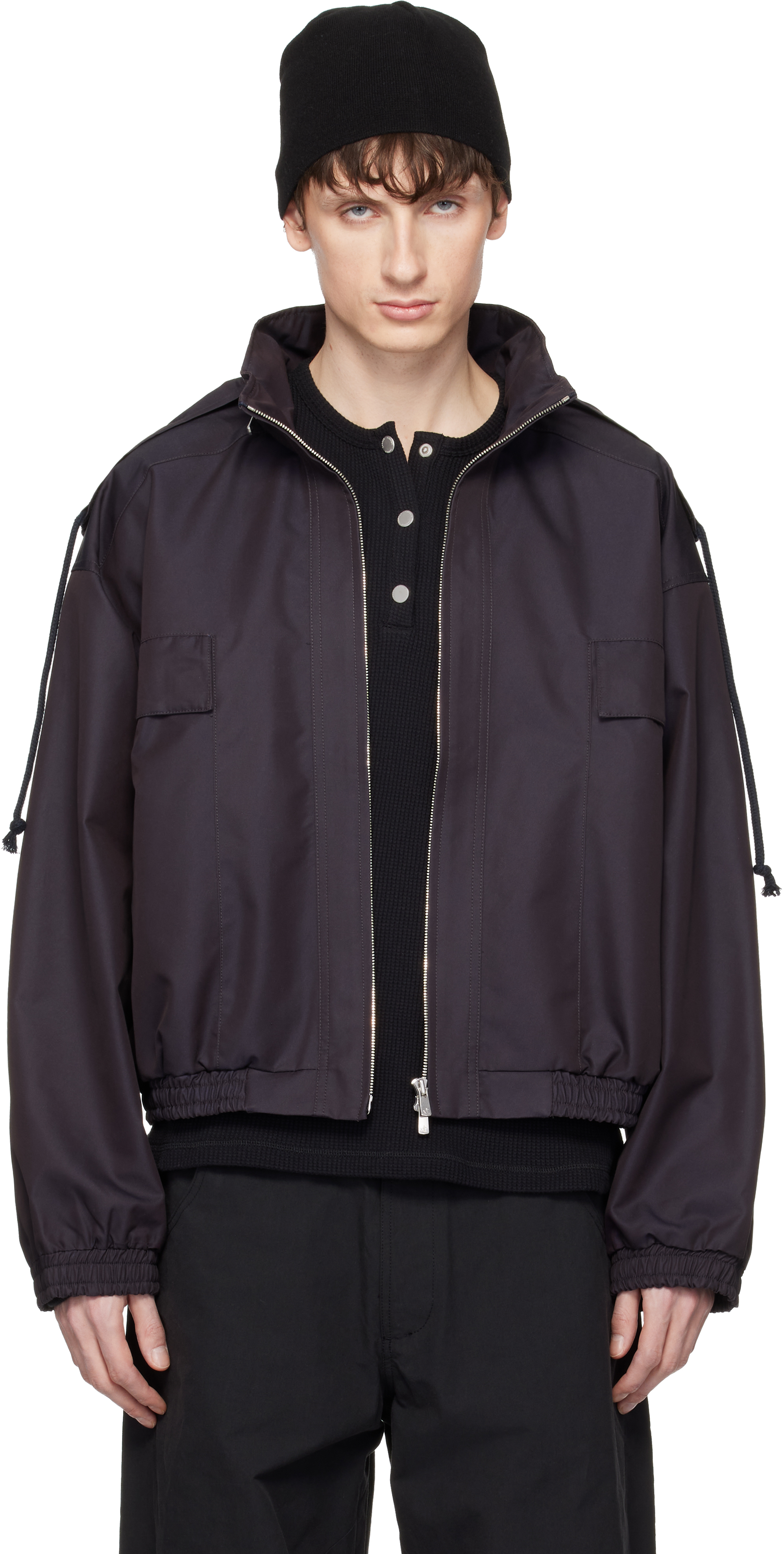 Purple Reia Hooded Work Jacket