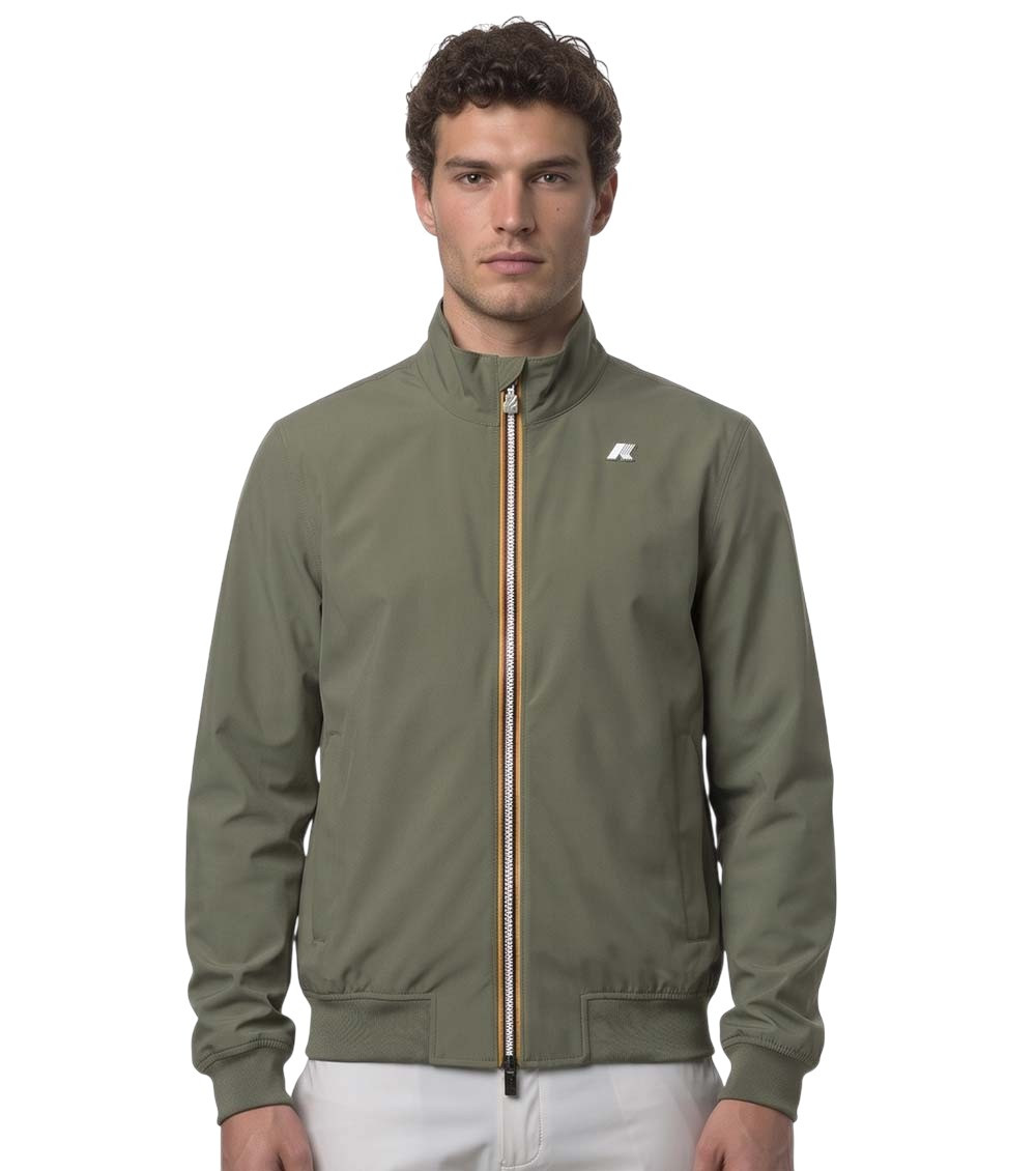 Green Mock Collar Jacket