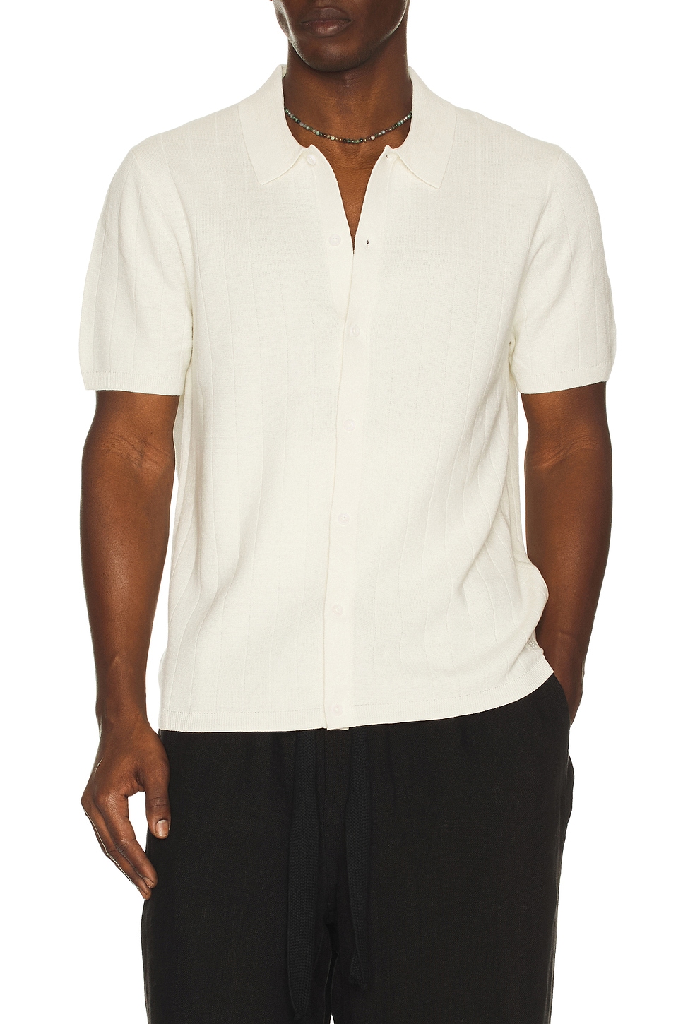 Reigning Champ Cotton Linen Piazza Shirt in Ivory - Cream. M also in L, S, XL/1X, XXL/2X