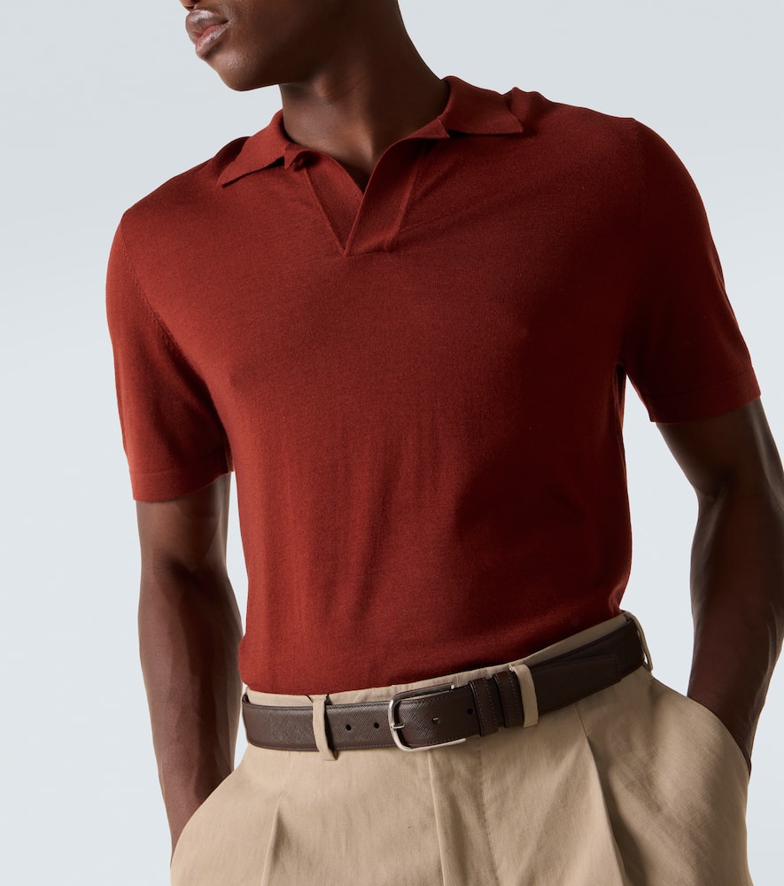 Cashmere and silk polo sweater