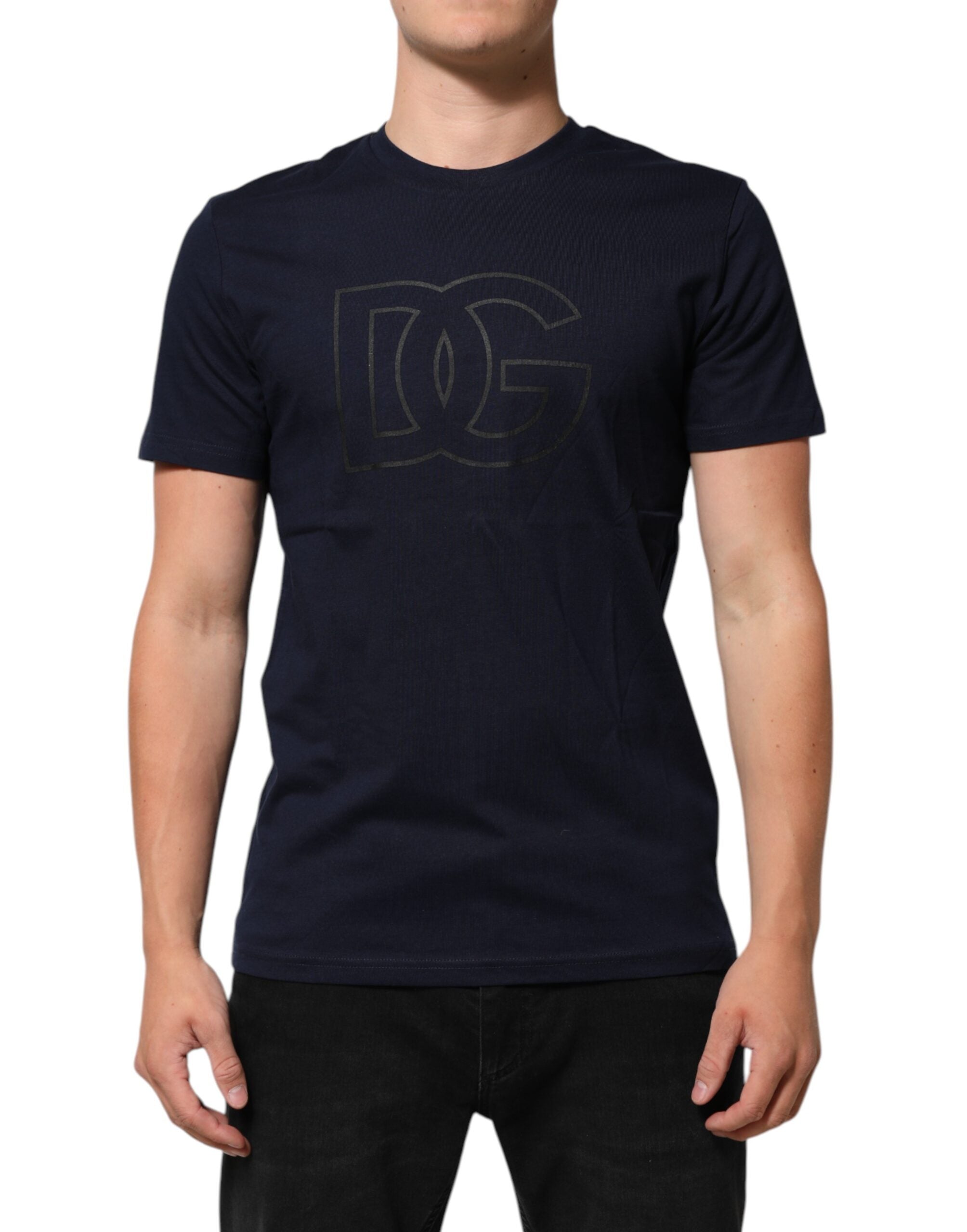Logo-Print Cotton T-Shirt — Navy