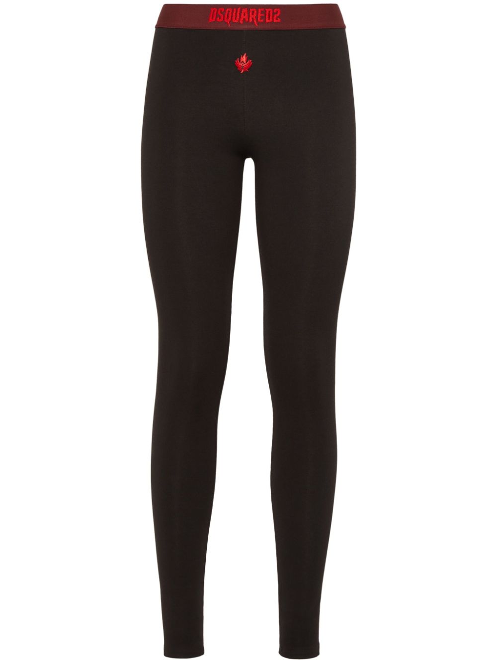 Logo-waistband leggings - Black