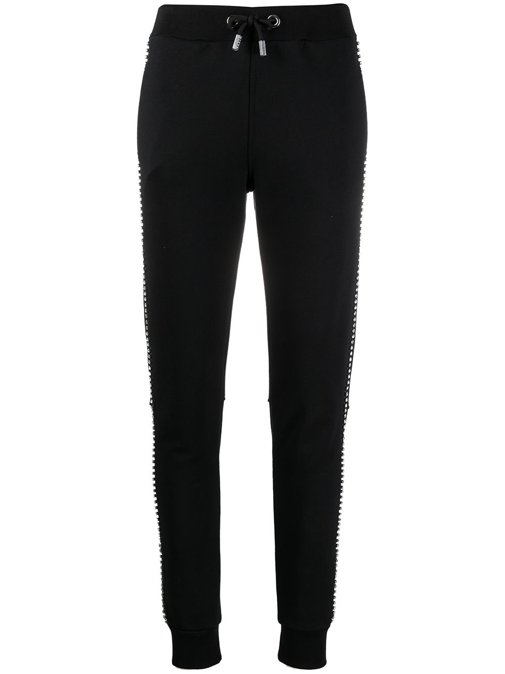 Crystal embellished track trousers - Black