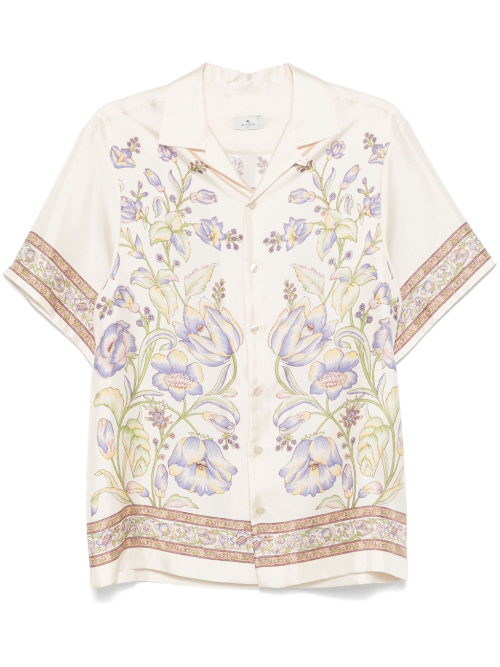 Floral-print bowling shirt - Neutrals