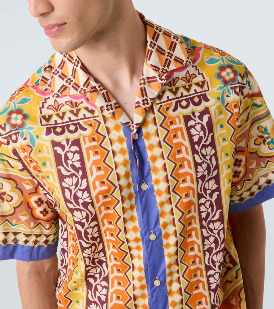Printed cotton bowling shirt