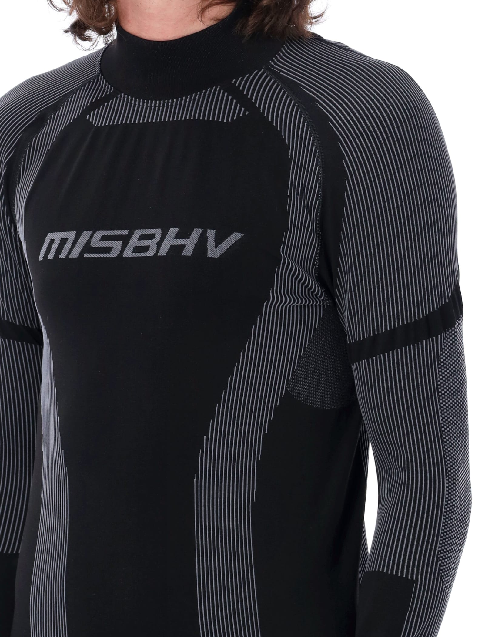 Logo-print compression top - Black