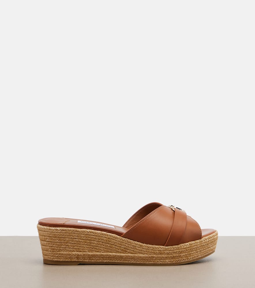 Leda leather espadrille wedges