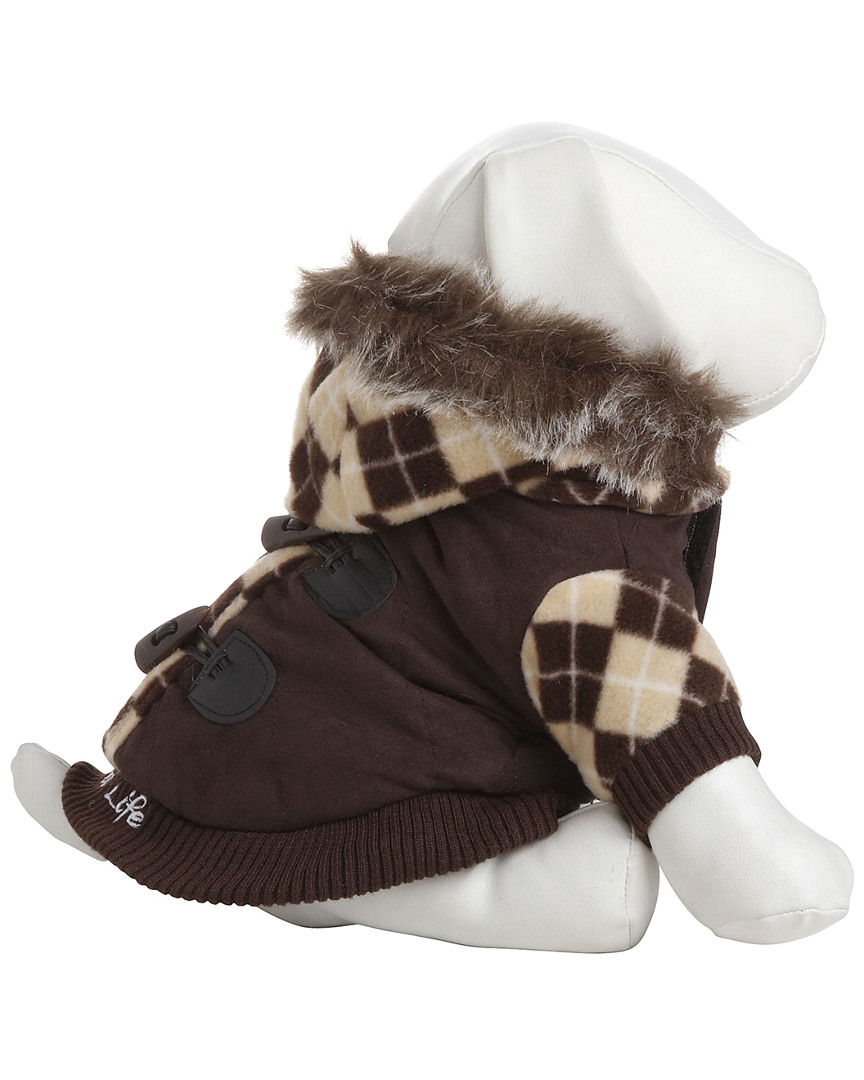 Designer Patterned Suede Argyle Coat