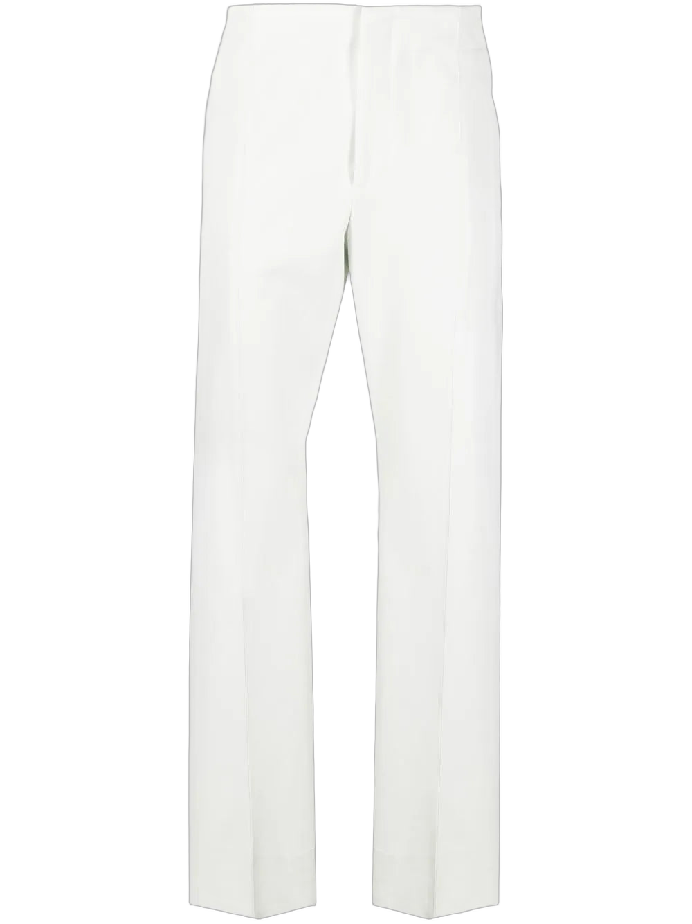 High-Waisted Straight-Leg Trousers — White