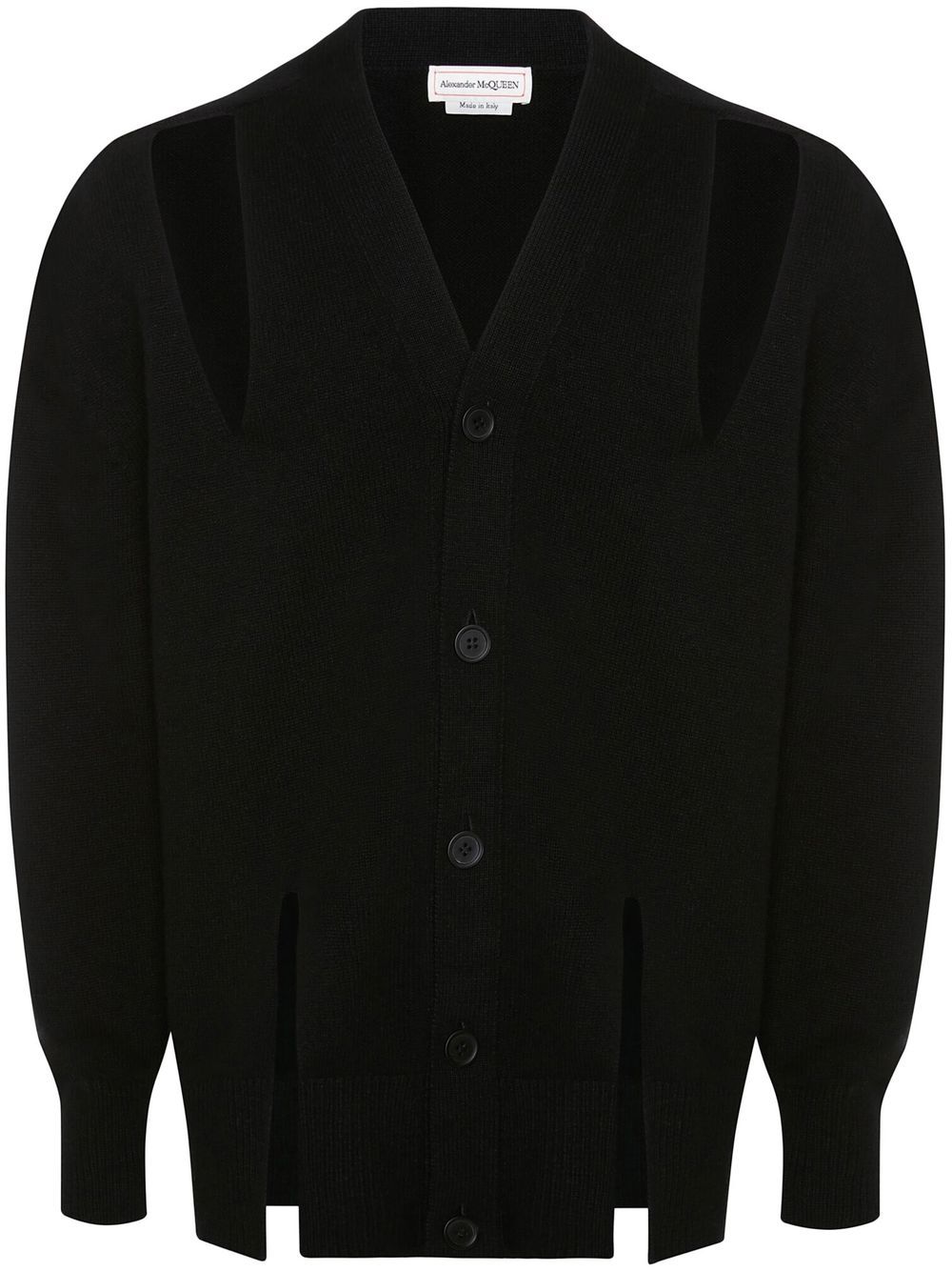 Cut-out V-neck cardigan - Black