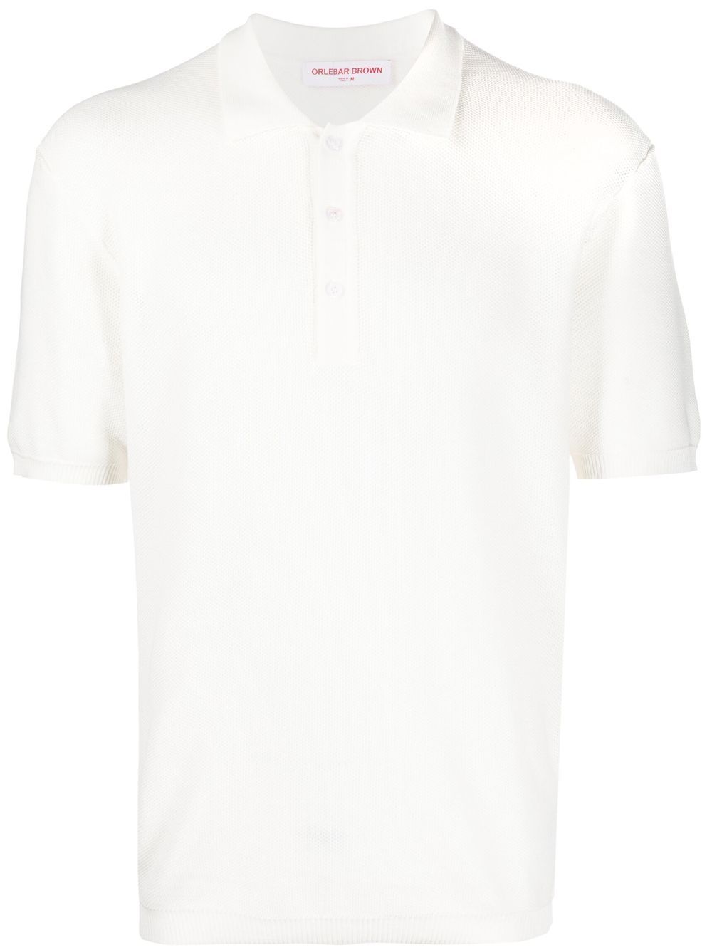 Piqué-weave design polo shirt - White