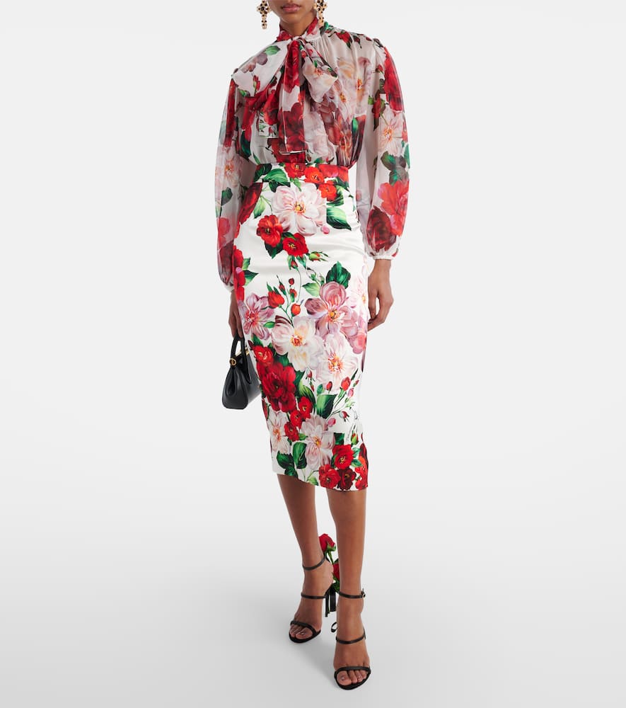 Floral midi skirt
