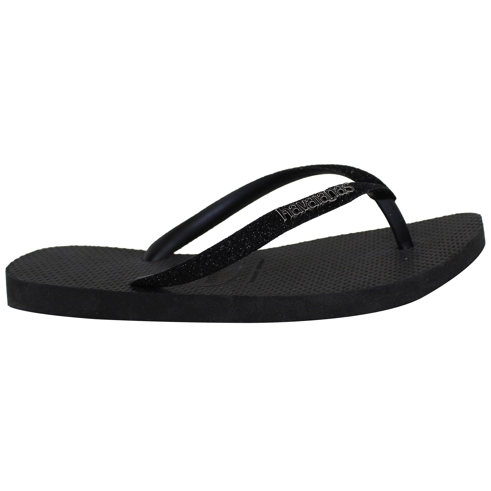 Havaianas Slim Glitter Womens Black Flip-Flop