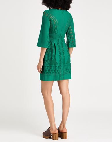 Woman Mini dress Green Size 2 Cotton, Polyamide