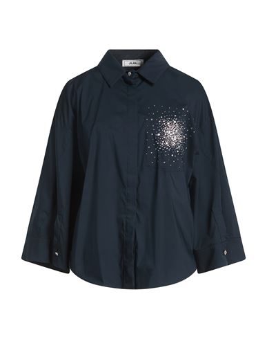Woman Shirt Navy Size 10 Cotton, Polyamide, Elastane