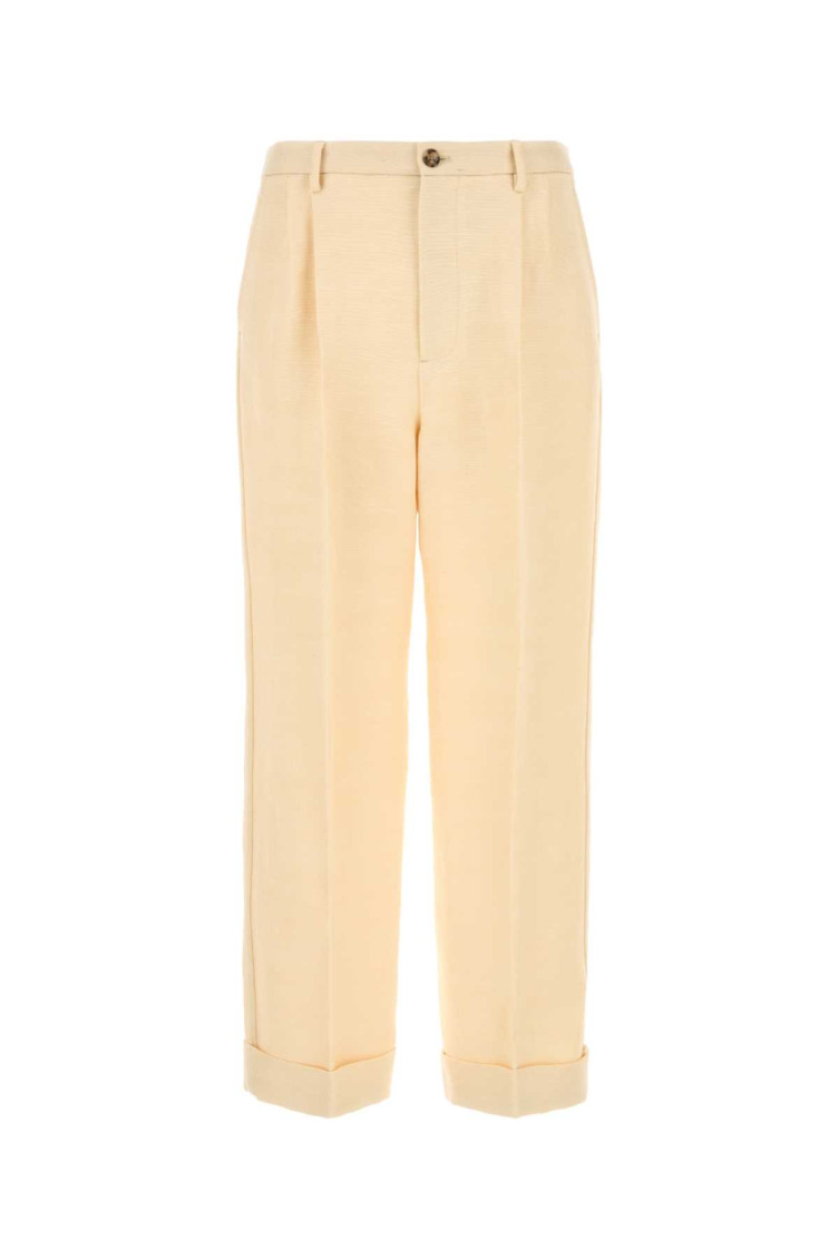 Cream Jute Blend Pant