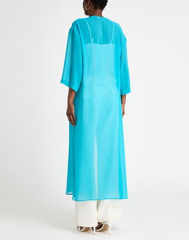 Woman Overcoat & Trench Coat Turquoise Size 6 Polyester