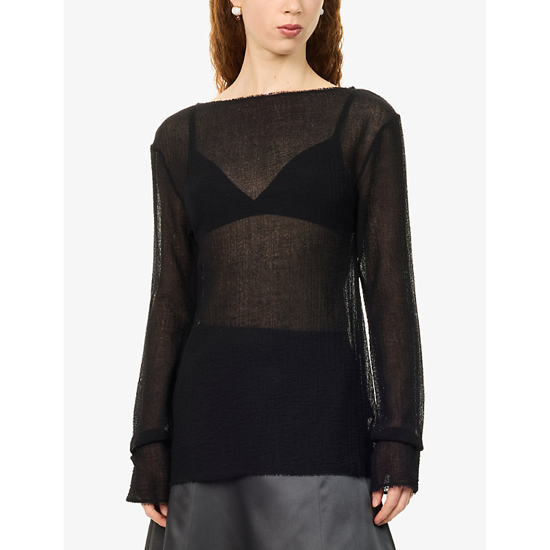 Womens Alba Semi-Sheer Wool Top