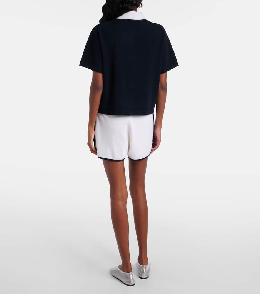 Cropped cashmere polo shirt