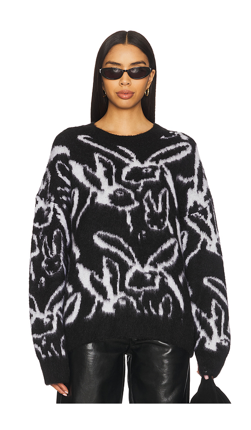 MSGM Sketched Bunnies Sweater in Black & White. XS also in L