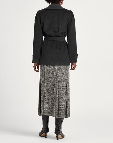 Woman Coat Charcoal Size 8 Polyester, Viscose