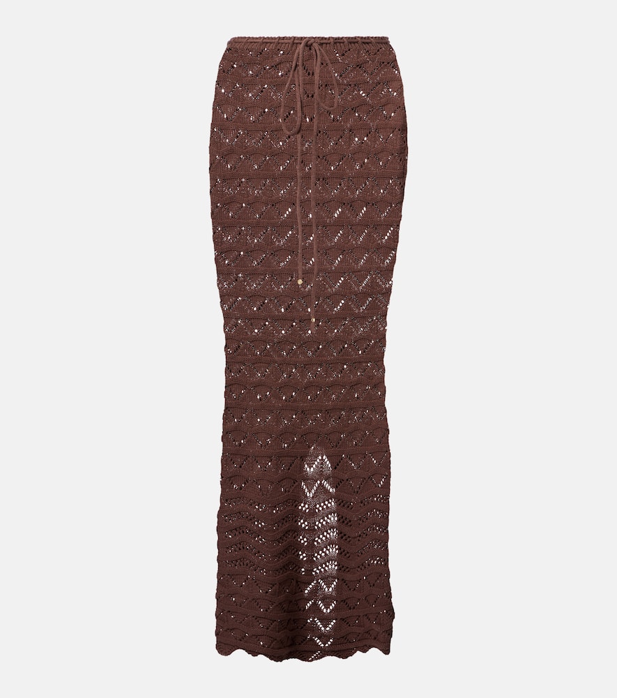 Helena cotton-blend crochet maxi skirt