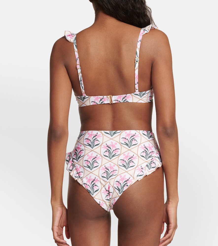Kiwi Orquidea floral bikini top