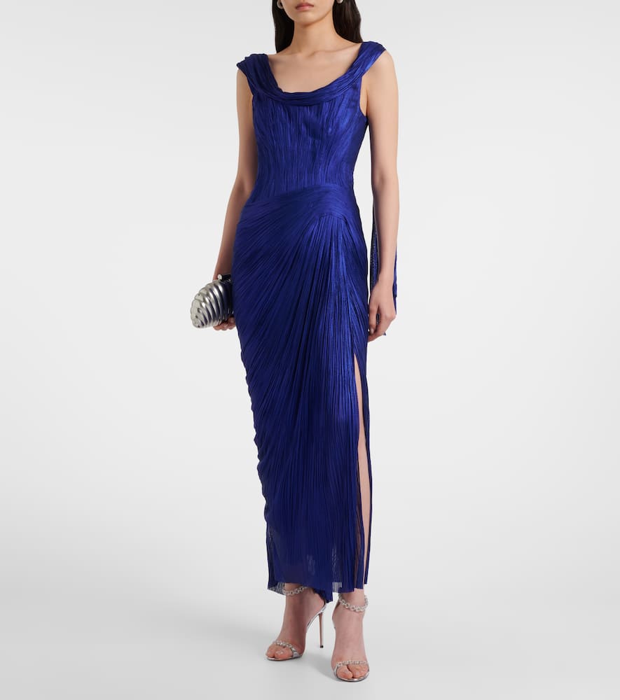 Faye metallic silk tulle bustier gown