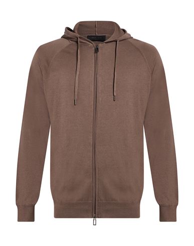 Man Cardigan Khaki Size S Cotton