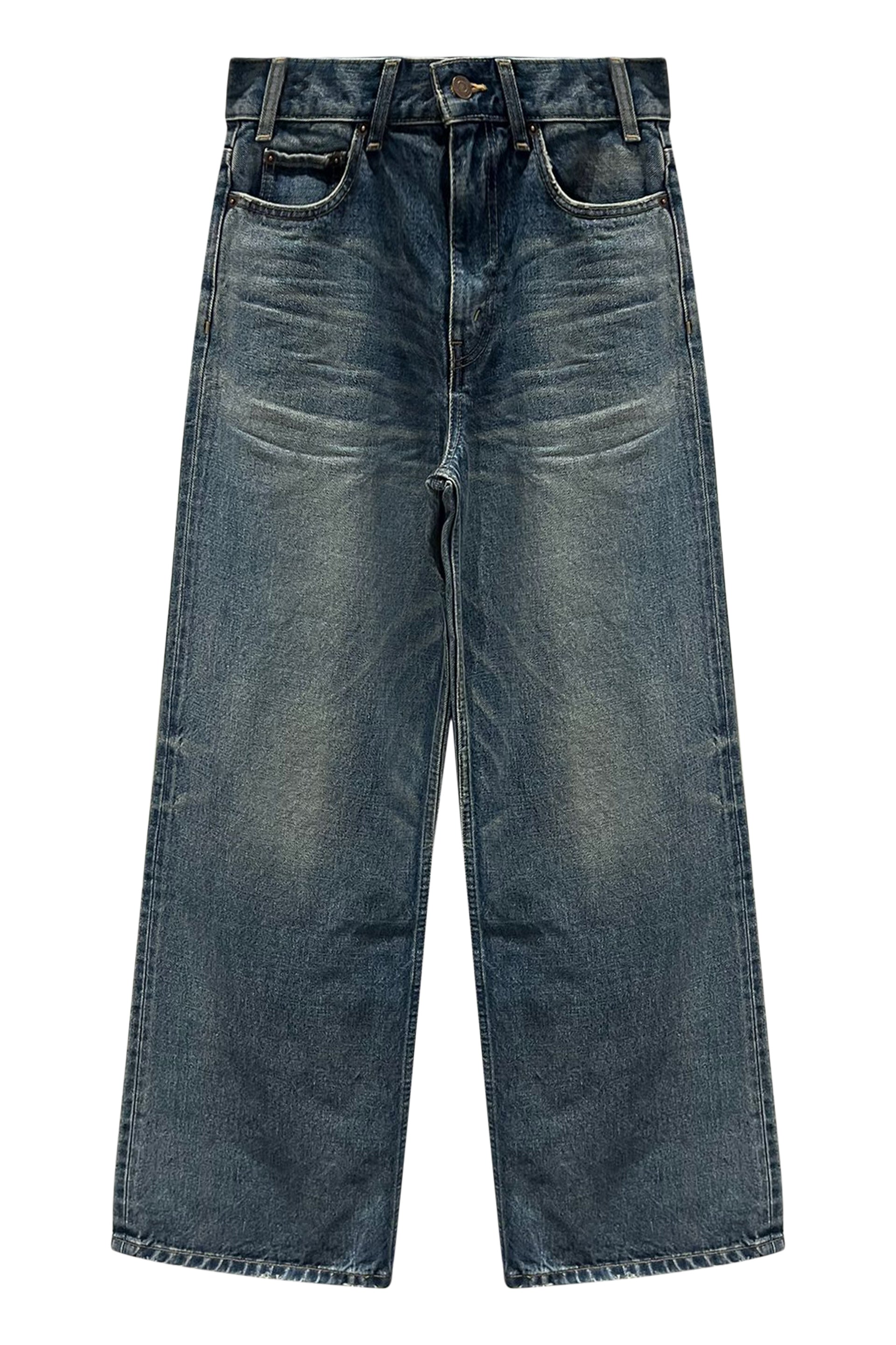 Stone-washed Cotton Jeans