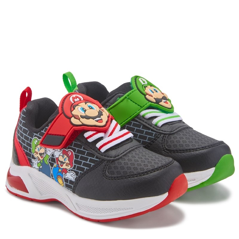 Kids' Mario Light Up Sneaker Toddler/Little Kid Shoes (Black/Red/Green)