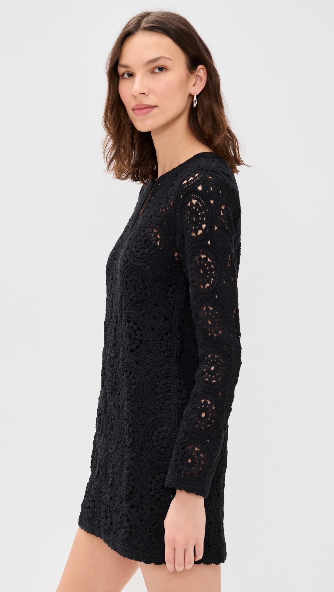 The Crochet Keyhole Dress Black
