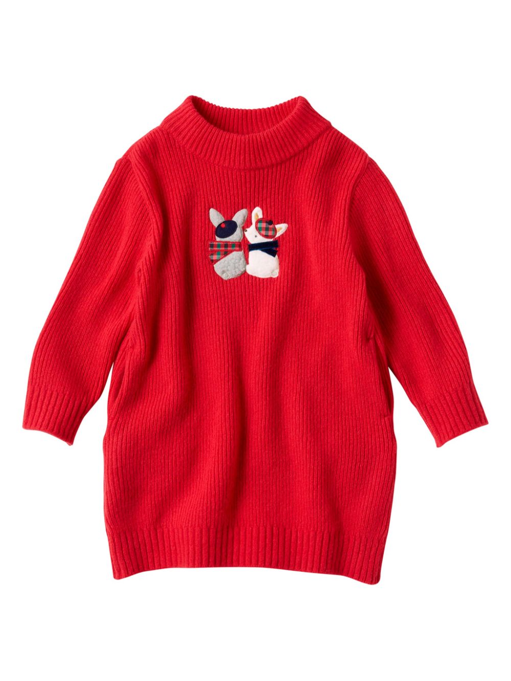 Appliquéd wool-blend jumper - Red