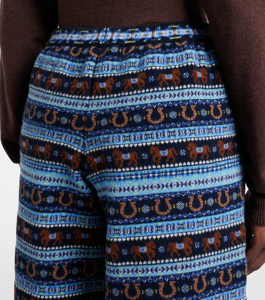 Knitted virgin wool straight pants