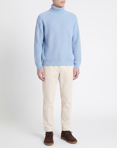 Man Turtleneck Sky blue Size 44 Wool, Cashmere