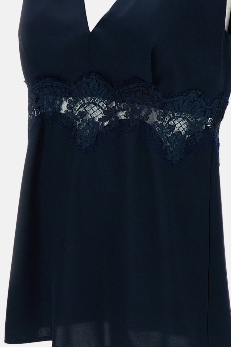 Dark Blue Sleeveless Top