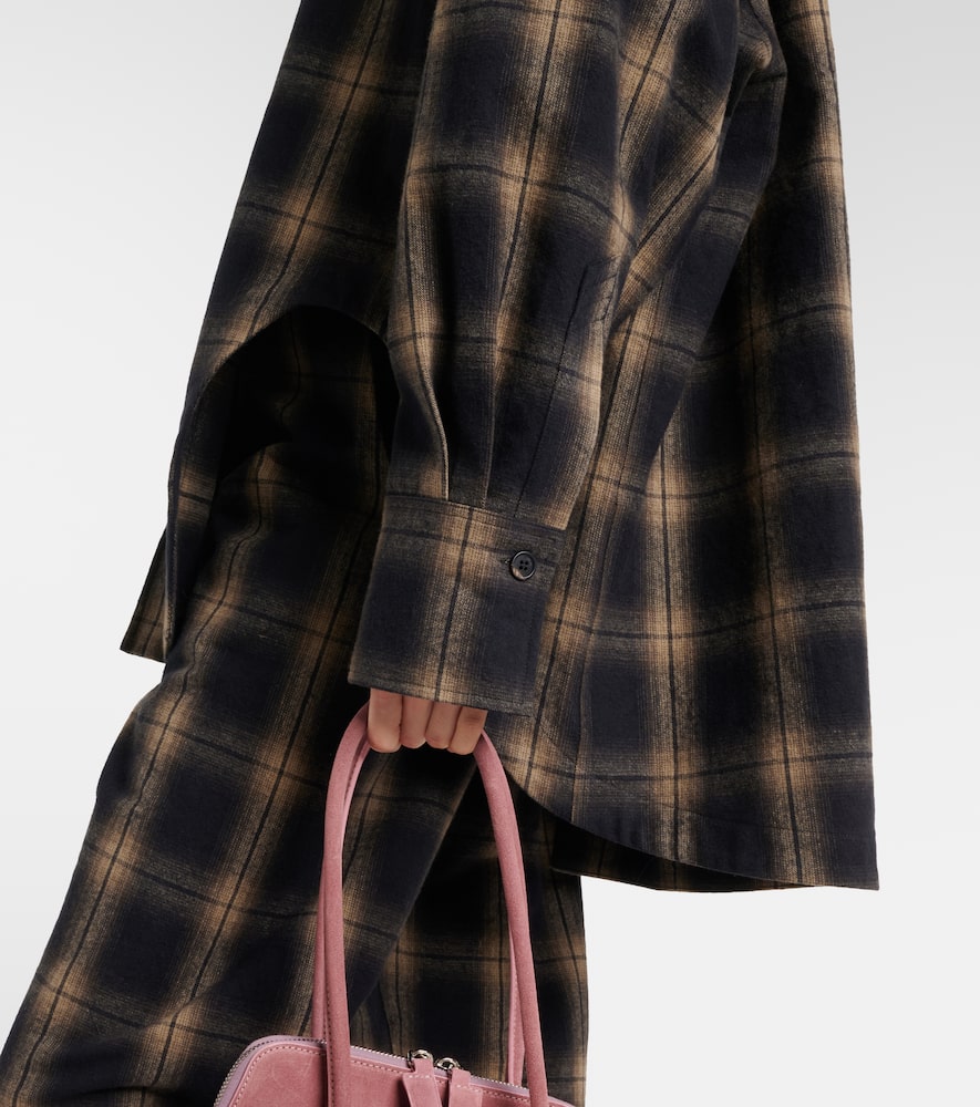 Checked oversized cotton flannel shirt