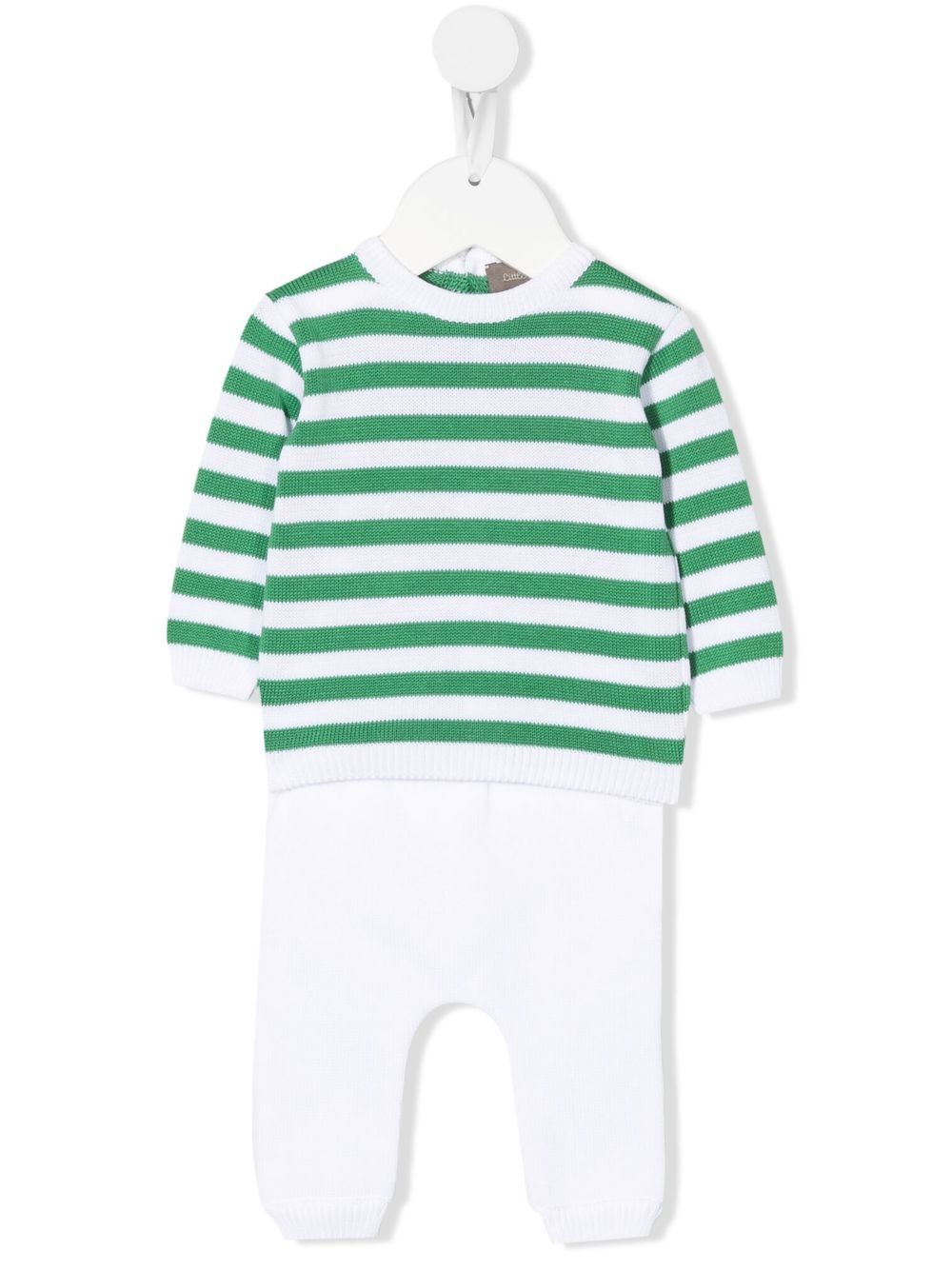 Little Bear striped knitted pyjamas - Green