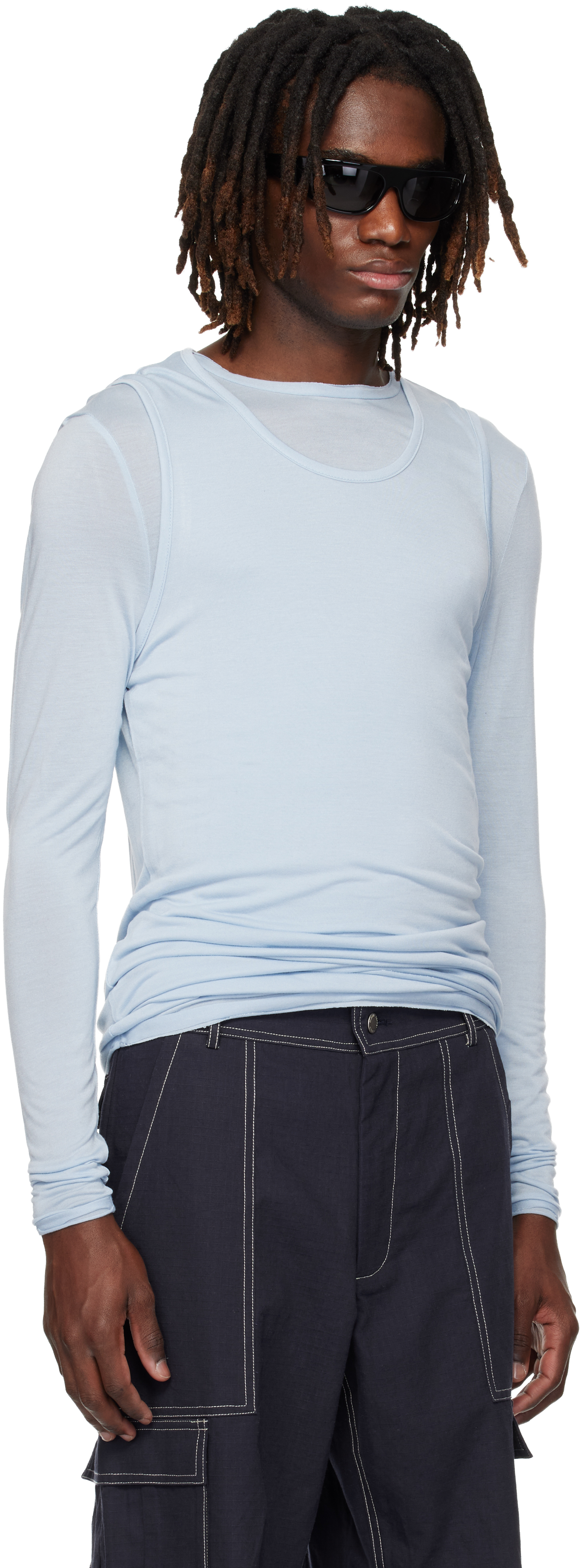 Blue Doria Double Layer T-shirt Set