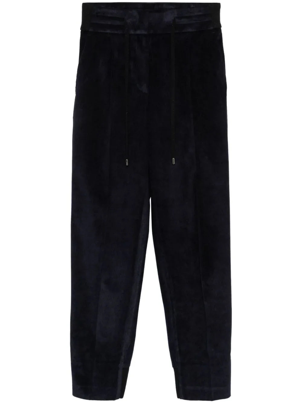 Tapered Needlecord Trousers — Navy