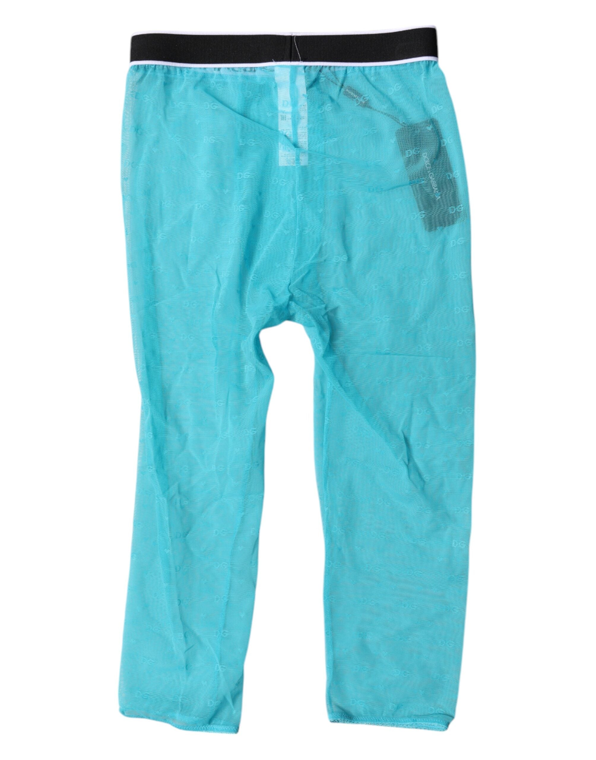 Logo-Embroidered Nylon Leggings — Blue