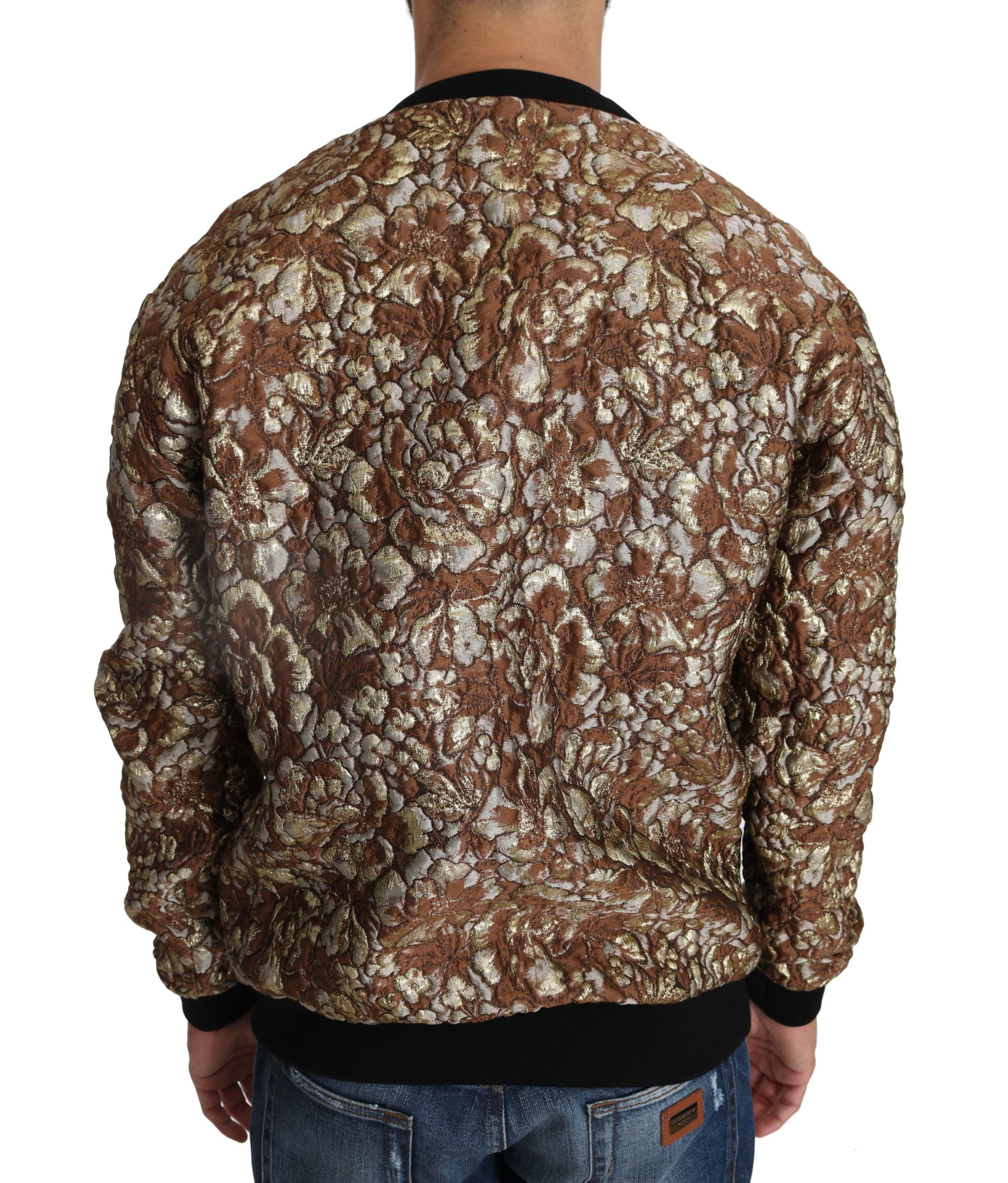 Jacquard Pineapple Embroidery Sweater — Brown