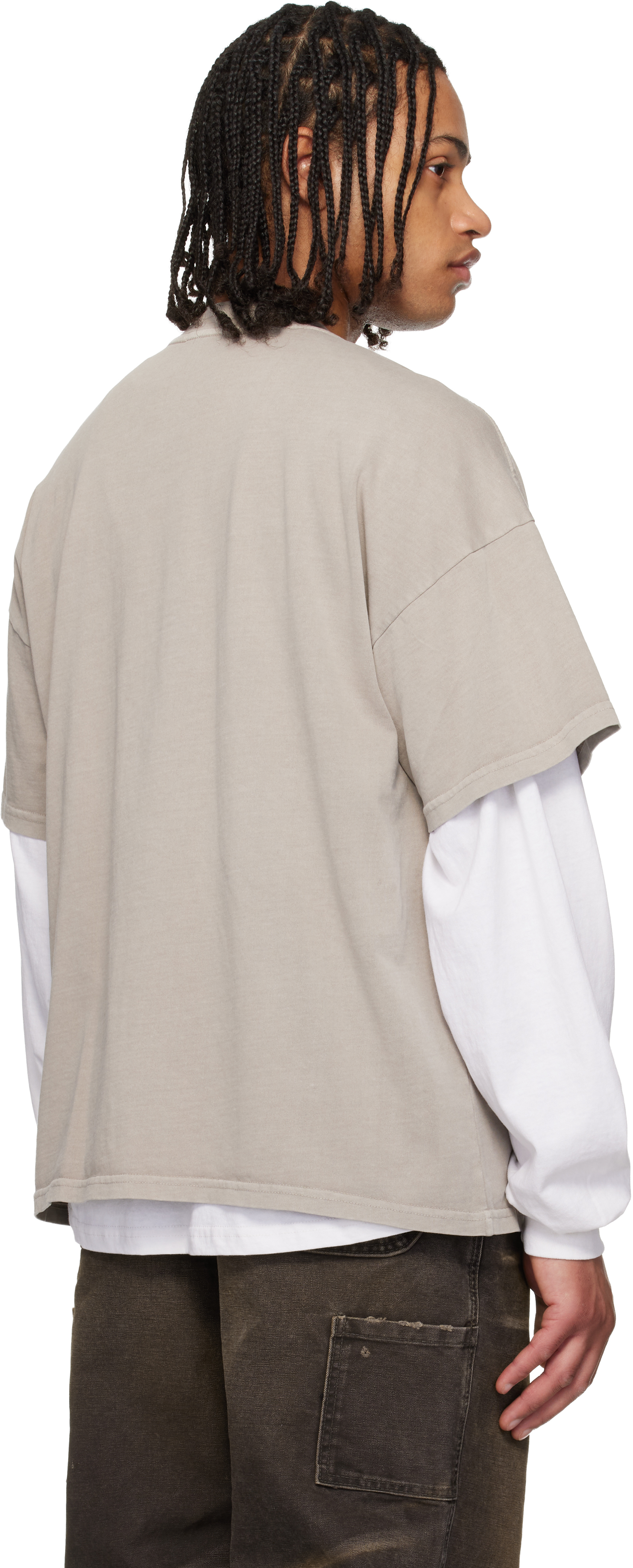 Taupe Taped Patch T-shirt