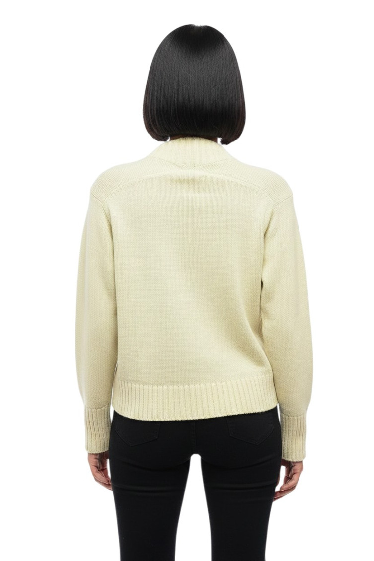 Yellow Knitted Crew Neck Sweater