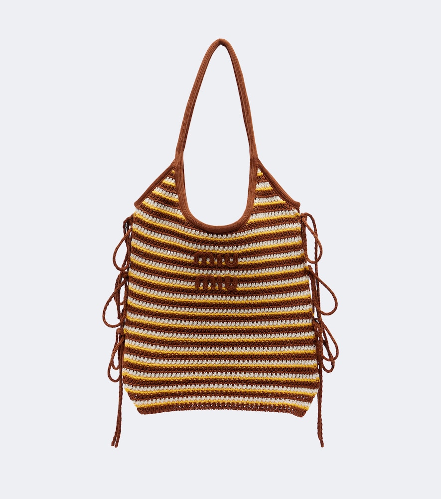 Ivy crochet striped tote bag